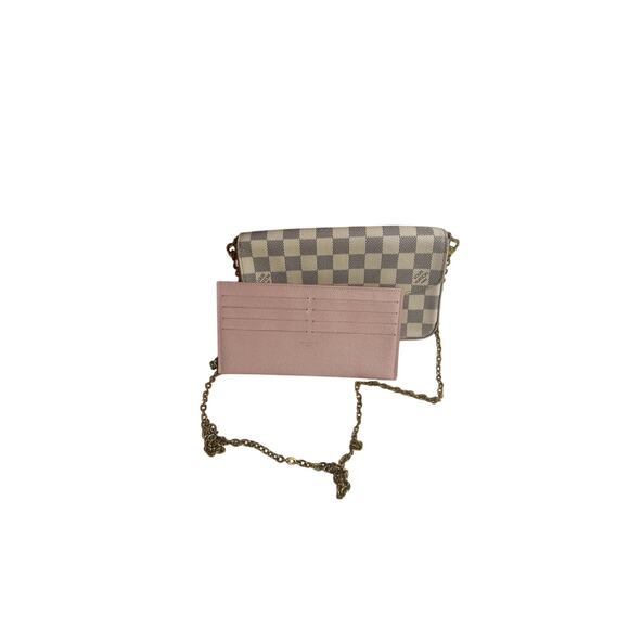 Louis Vuitton Pochette Félicie Damier Azur Canvas with Pink Interior - Picture 2 of 5